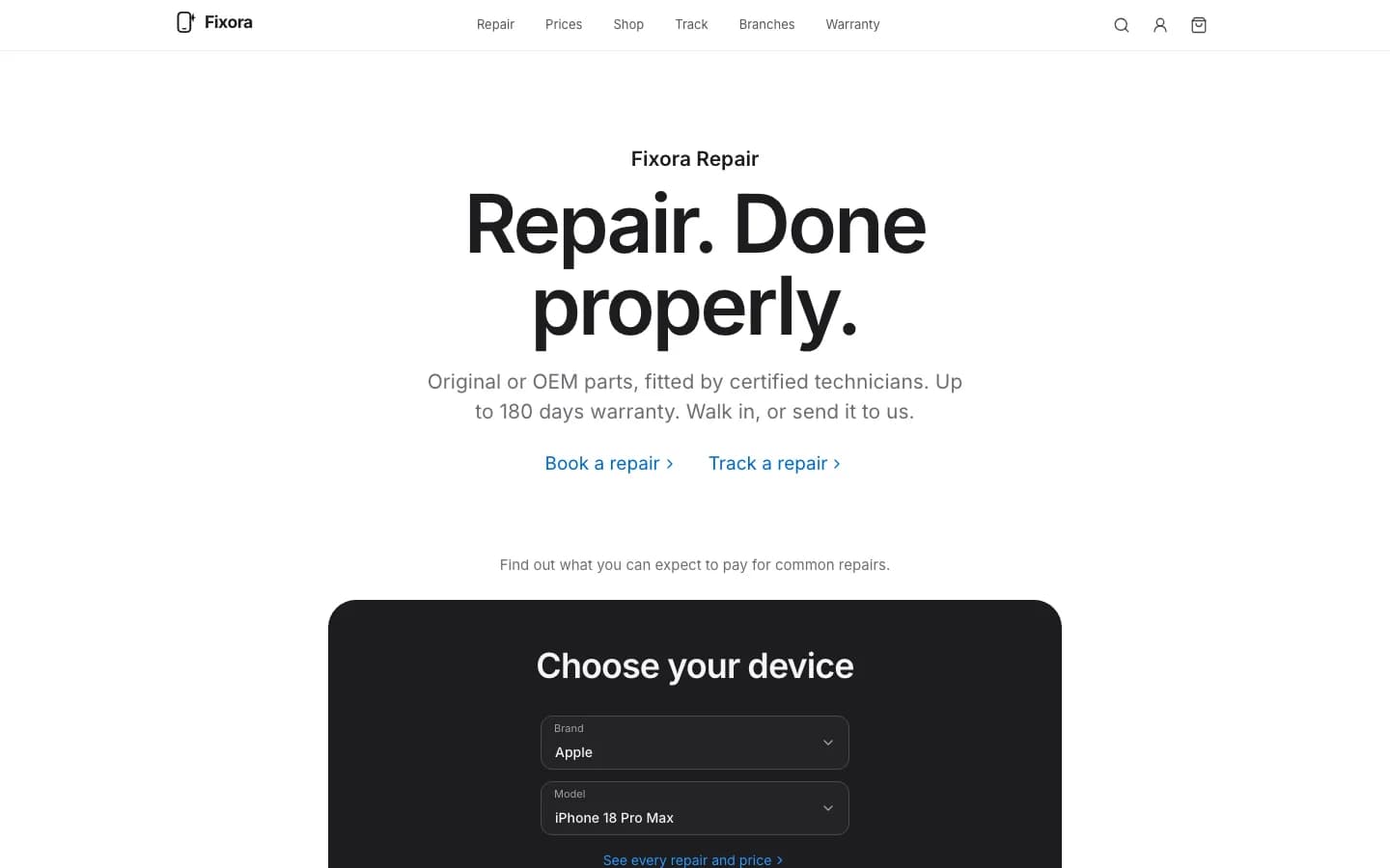 Studio — home page screenshot